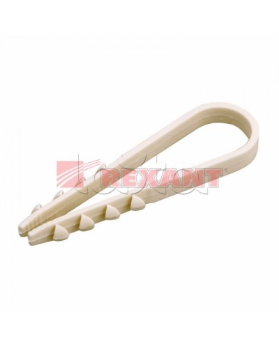 Дюбель-хомут 11-18, белый (100шт/уп) REXANT 07-4502 во Владивостоке Стяжки-хомуты Pintop.ru