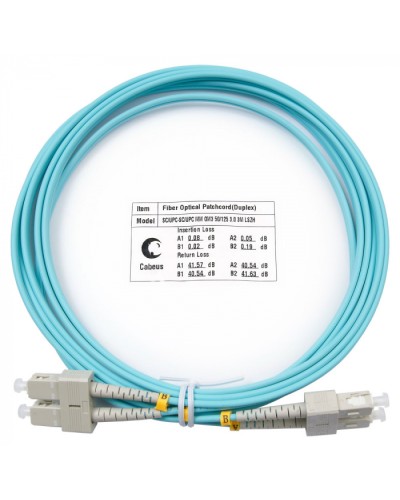 Шнур оптический duplex SC-SC 50/125 mm OM3 3м LSZH Cabeus FOP-50-SC-SC-3m во Владивостоке Патч-корды и пигтейлы Pintop.ru