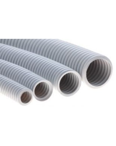 Труба ПВХ гибкая гофрированная д.25мм, тяжёлая без протяжки, 50м, цвет серый DKC 90525 во Владивостоке Труба гофрированная Pintop.ru