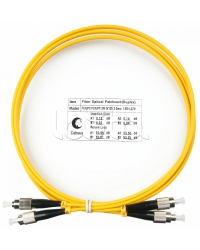 Шнур оптический duplex FC-FC 9/125 sm 1,5м LSZH Cabeus FOP(d)-9-FC-FC-1,5m во Владивостоке Патч-корды оптические Pintop.ru