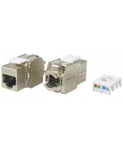 Вставка Keystone Jack RJ-45(8P8C) Hyperline KJ8-8P8C-C6A-180-TLS-SH-F-WH во Владивостоке Модули Keystone Pintop.ru