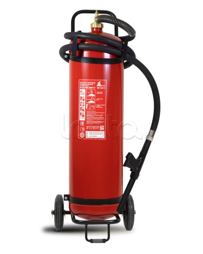 Огнетушитель ПОЖТЕХНИКА ОП-50(з) МИГ на тележке с перекрывным стволом, (баллон 62,5л., ОТВ-50кг) во Владивостоке Огнетушители Pintop.ru