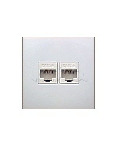 Накладка с суппортом розетки компьютерной и телефонной на 2 входа БЕЗ разъема LK60 Экопласт (866204-0) во Владивостоке Аксессуары для кабель-канала Pintop.ru