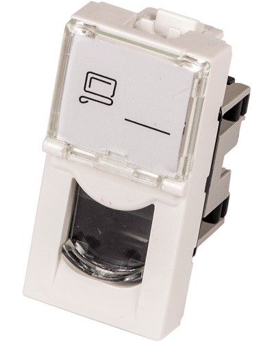 Вставка Mosaic 22.5x45, RJ-45 UTP, белая LANMASTER (LAN-SIP-22U5E-WH) во Владивостоке Коннекторы и разъемы Pintop.ru