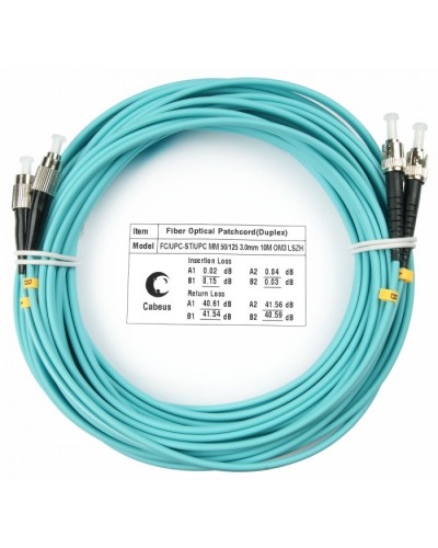 Шнур оптический duplex FC-ST 50/125 mm OM3 25м LSZH Cabeus FOP-50-FC-ST-25m во Владивостоке Патч-корды и пигтейлы Pintop.ru