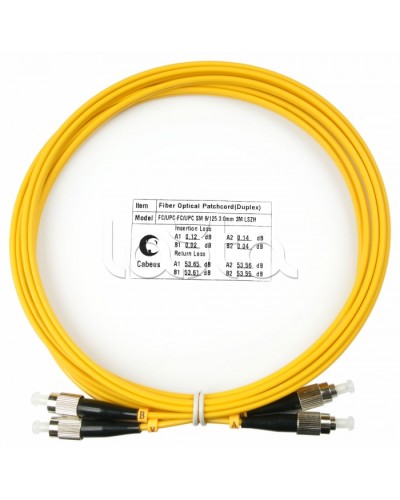 Шнур оптический duplex FC-FC 9/125 sm 3м LSZH Cabeus FOP(d)-9-FC-FC-3m во Владивостоке Патч-корды оптические Pintop.ru