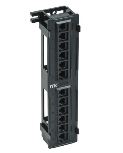 ITK Настенная патч-панель кат.5Е UTP, 12 портов (IDC Dual) (PP12-C5EU-D05) во Владивостоке Патч панель Pintop.ru