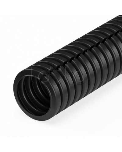 Труба гофрированная ПП безгалогенная (HF) разрезная черная dвн 9,8 мм, dнар 13,2 мм (100м/уп) Промрукав (PR02.0301) во Владивостоке Труба гофрированная Pintop.ru