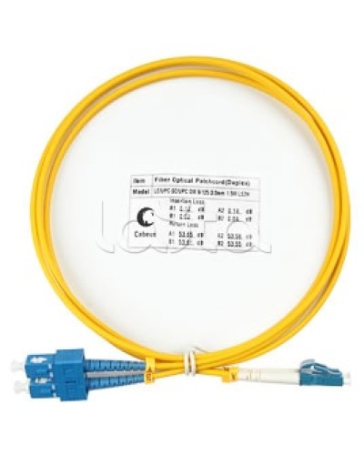 Патч-корд волоконно-оптический SM 9/125 duplex LC/SC LSZH (1,5 м) Cabeus FOP(d)-9-LC-SC-1,5M во Владивостоке Патч-корды оптические Pintop.ru