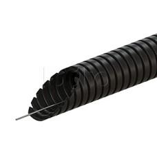 Труба ПВХ гофрир. легкая, с зондом диам 32мм (1шт = 25м), цвет чёрный Экопласт (10132-25BL)