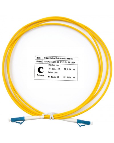 Шнур оптический simplex LC-LC 9/125 SM 2 м LSZH Cabeus FOP(s)-9-LC-LC-2M во Владивостоке Патч-корды оптические Pintop.ru