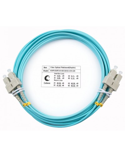 Шнур оптический duplex SC-SC 50/125 mm OM3 7м LSZH Cabeus FOP-50-SC-SC-7m во Владивостоке Патч-корды и пигтейлы Pintop.ru