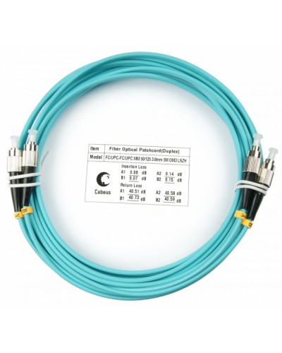 Шнур оптический duplex FC-FC 50/125 mm OM3 7м LSZH Cabeus FOP-50-FC-FC-7m во Владивостоке Патч-корды и пигтейлы Pintop.ru