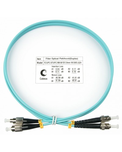 Шнур оптический duplex FC-ST 50/125 mm OM3 1м LSZH Cabeus FOP-50-FC-ST-1m во Владивостоке Патч-корды и пигтейлы Pintop.ru