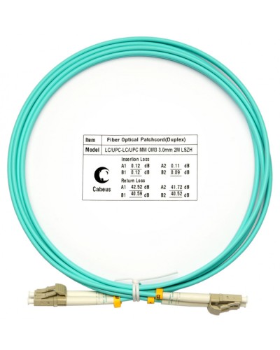 Шнур оптический duplex LC-LC 50/125 mm OM3 2м LSZH Cabeus FOP-50-LC-LC-2m во Владивостоке Патч-корды и пигтейлы Pintop.ru