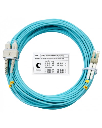 Шнур оптический duplex LC-SC 50/125 mm OM3 10м LSZH Cabeus FOP-50-LC-SC-10m во Владивостоке Патч-корды и пигтейлы Pintop.ru