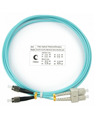 Шнур оптический duplex SC-FC 50/125 mm OM3 1,5м LSZH Cabeus FOP-50-SC-FC-1,5m во Владивостоке Патч-корды и пигтейлы Pintop.ru