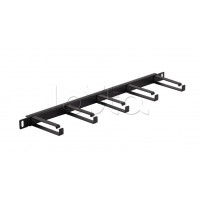 Органайзер горизонтальный 19" 0.5U, 5 колец (Черный) Cabeus (JB08-0,5U-BK)