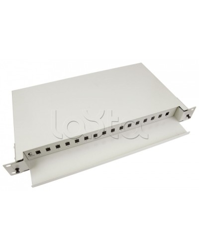 Бокс оптический 19, 1U на 16 SC/2xLC портов Cabeus ODF-19-16-SC во Владивостоке Кросс оптический Pintop.ru