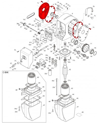 Правая крышка редуктора C-BX Came 119RICX026 во Владивостоке Запчасти для шлагбаумов и автоматики Pintop.ru