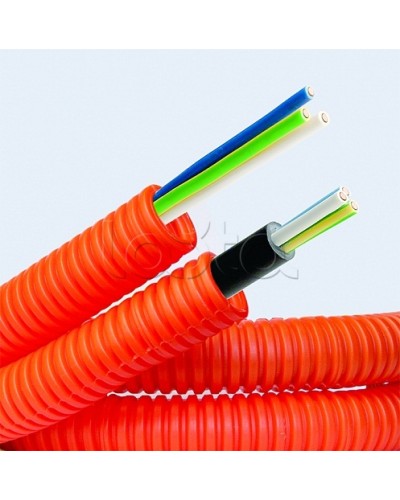 Электротруба ПНД гибкая гофр. д.16мм, цвет оранжевый, с кабелем ВВГнг(А)-LS 3х1,5мм² РЭК ГОСТ+, 50м DKC 7L91650 во Владивостоке Труба гофрированная Pintop.ru