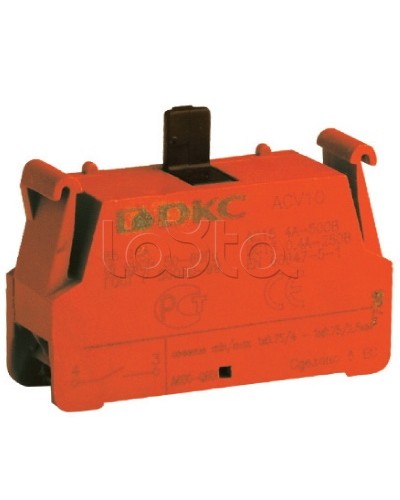 Блок контактный с клеммным безвинтовым зажимом, нормально-замкнутый DKC ACV01 (5 шт/уп) во Владивостоке Клеммные колодки Pintop.ru