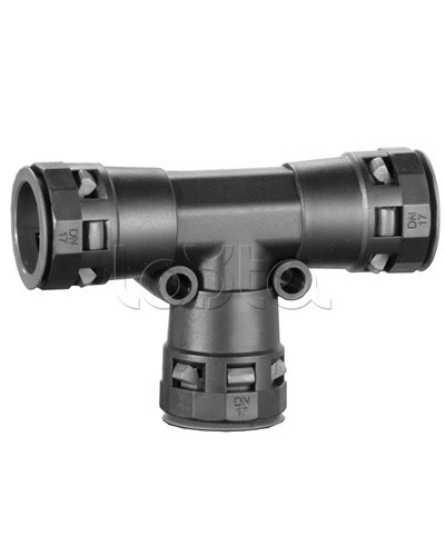 Тройник DN 12/12/12 мм, полиамид, цвет черный DKC PAT12N во Владивостоке Повороты, муфты, тройники Pintop.ru