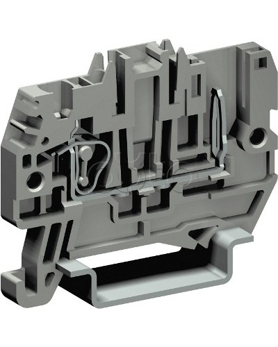 Пружинная проходная клемма со штыревым контактом. Серая. 2,5 кв. мм. DKC ZHVP300GR-RET во Владивостоке Аксессуары для лотков Pintop.ru