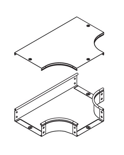 Крышка DPT на ответвитель Т-образный горизонтальный осн. 100 DKC 38042 во Владивостоке Аксессуары для лотков Pintop.ru