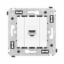 Телефонная розетка RJ-12 без шторки в стену одинарная, "Avanti", "Белое облако" DKC (4400613)