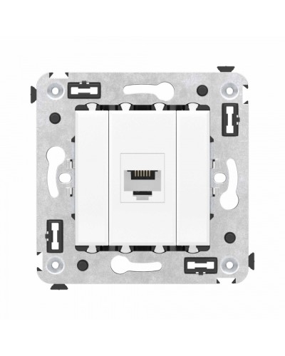 Телефонная розетка RJ-12 без шторки в стену одинарная, Avanti, Белое облако DKC (4400613) во Владивостоке Розетки компьютерные и телефонные Pintop.ru