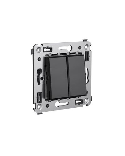 Выключатель двухклавишный в стену, Avanti, Черный квадрат DKC 4402104 во Владивостоке Аксессуары для стоек и шкафов Pintop.ru