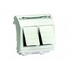 Комп.роз. RJ45 кат.6 (2 разъема 8P8C, Hyperline) Brava, белая, 2М DKC (76452B)