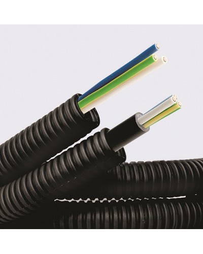 Электротруба ПНД гибкая гофр. д.16мм, цвет черный, с кабелем ВВГнг(А)-LS 3х1,5мм² РЭК ГОСТ+, 50м DKC 7L71650 во Владивостоке Труба гофрированная Pintop.ru