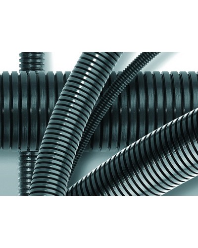 Труба ПА 6 гибкая гофр. д.13мм, ПВ-0, без протяжки, 100м, цвет тёмно-серый DKC 80013 во Владивостоке Труба гофрированная Pintop.ru