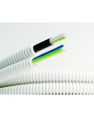 Электротруба ПВХ гибкая гофр. д.16мм, цвет серый, с кабелем ВВГнг(А)-LS 3х1,5мм² РЭК ГОСТ+, 50м DKC 9L91650 во Владивостоке Труба гофрированная Pintop.ru