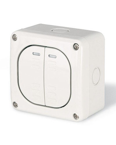 Выключатель однополюсный, двухклавишный, настенный DKC DIS1375022 во Владивостоке Аксессуары для стоек и шкафов Pintop.ru