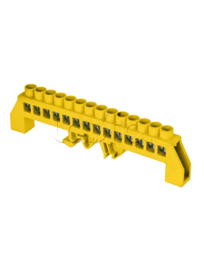 Шина 0 РЕ (8х12мм) 14 отверстий латунь желтый нейлоновый корпус комбинированный EKF PROxima (sn0-125-14-dpe) во Владивостоке Аксессуары для стоек и шкафов Pintop.ru