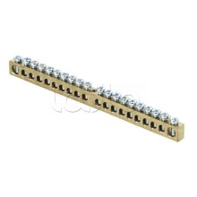 Шина PEN "ноль-земля" (6х9мм) 20 отверстий латунь крепеж по центру розничный стикер EKF PROxima (sn0-63-20-r)