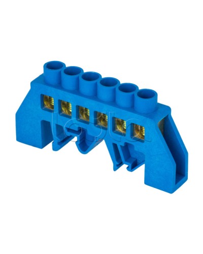 Шина 0 N (8х12мм) 6 отверстий латунь синий EKF (sn0-125-6-dn-r) во Владивостоке Аксессуары для стоек и шкафов Pintop.ru