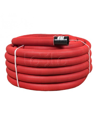 Труба гофр. двустенная ПНД/ПНД гибкая с протяжкой d110 мм (50 м) красная EKF-Plast (tg2st-110-50m) во Владивостоке Труба гофрированная Pintop.ru