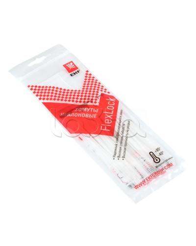 Хомут P6.6 стандартный (б), 2.5x120 (100шт) FlexLock PROxima EKF (plc-fl-ctsw-2.5x120) во Владивостоке Стяжки-хомуты Pintop.ru