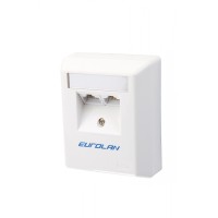 Настенная коробка 2-портовая UTP категории 5e угловая, белый Eurolan (12D-U5-02WT)