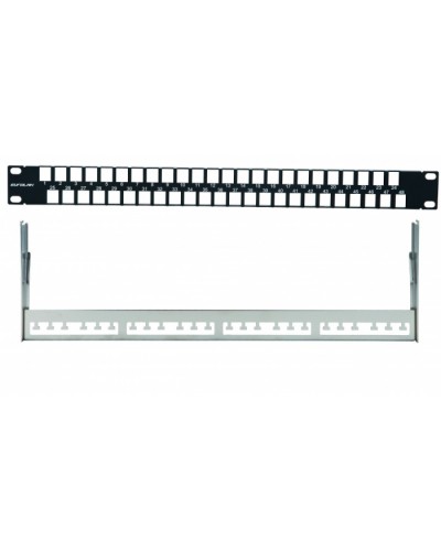Наборная коммутационная панель 19”, 1U, 48 портов UTP/FTP Eurolan (27F-00-48BL) во Владивостоке Патч-панели Pintop.ru