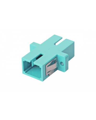 Оптический адаптер OM3, симплекс SC, с фланцами, бирюзовый Eurolan (36A-30-SC-02AQ) во Владивостоке Проходные адаптеры и розетки оптические Pintop.ru