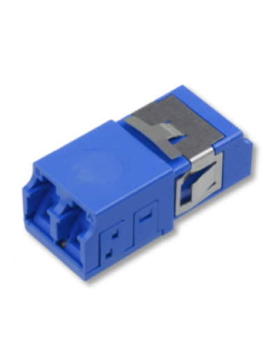 Оптический адаптер OS2, дуплекс LC, без фланцев, со шторками, синий Eurolan (36A-S2-2L-11BU) во Владивостоке Проходные адаптеры и розетки оптические Pintop.ru