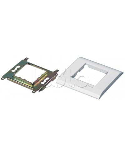 Панель лицевая 80х80 мм для модулей Mosaic 45x45 мм, металлический каркас Hyperline FP-M45-1-WH во Владивостоке Аксессуары для кабель-канала Pintop.ru