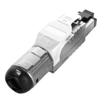Разъем полевой оконцовки RJ-45 Hyperline (PLUE-8P8C-S-C6A-SH-WH)