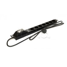 Блок розеток горизонтальный черн Hyperline (SHE19-7SH-BF-2.5EU)