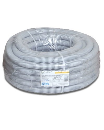 Труба гофрированная ПВХ 50 мм с зондом IEK CTG20-50-K41-015I (15 м) во Владивостоке Труба гофрированная Pintop.ru